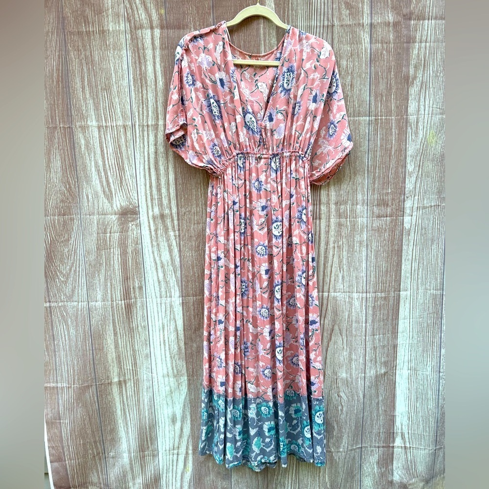 World Market Size S oversized Mira kaftan soft flowy boho festival Maxi dress